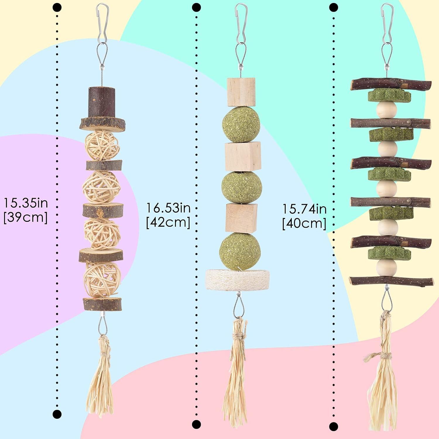 Juguetes de Masticar para Conejos Bissap 3 PCS Naturales