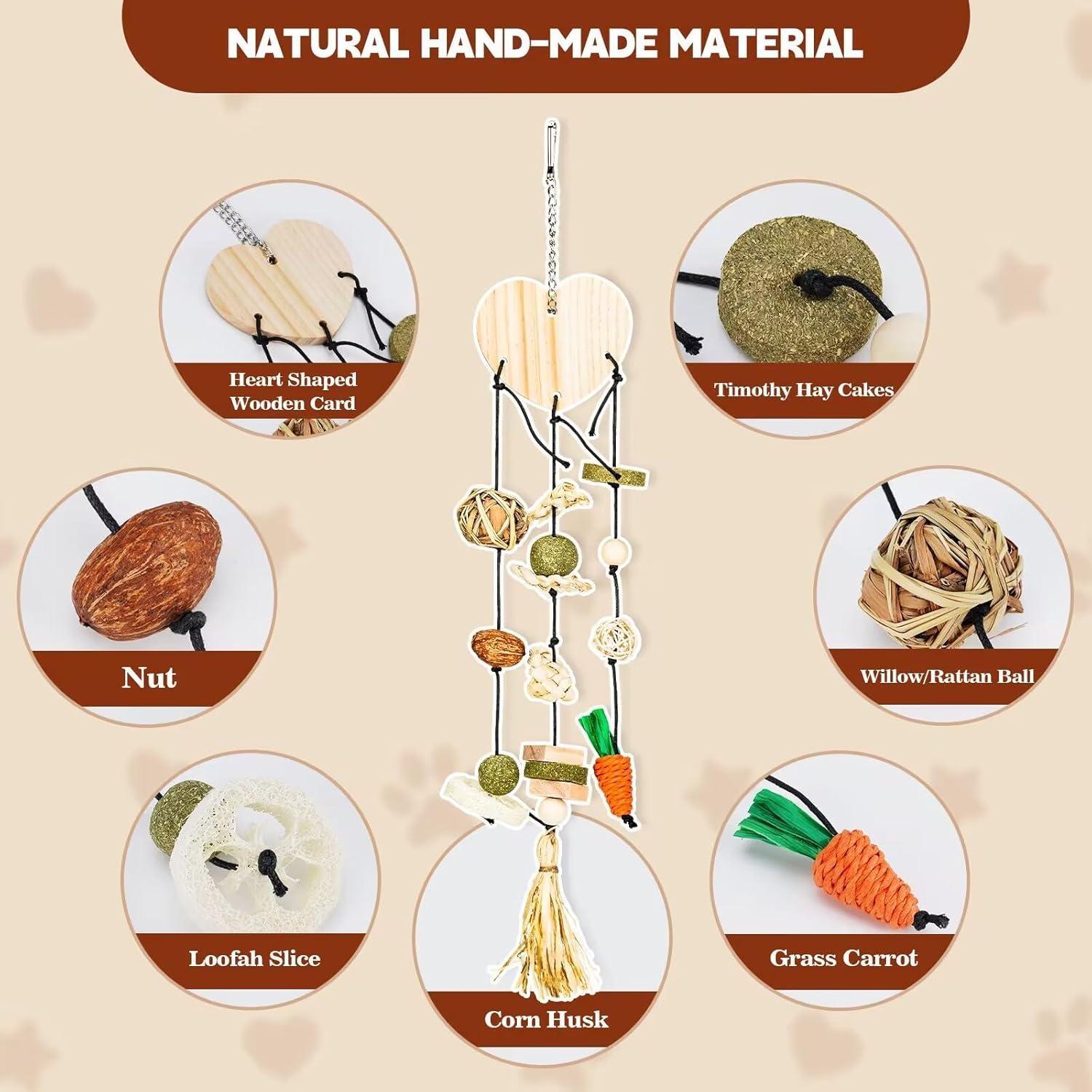 Juguetes de Masticar para Conejos Tifanso - 3 Cuerdas Naturales