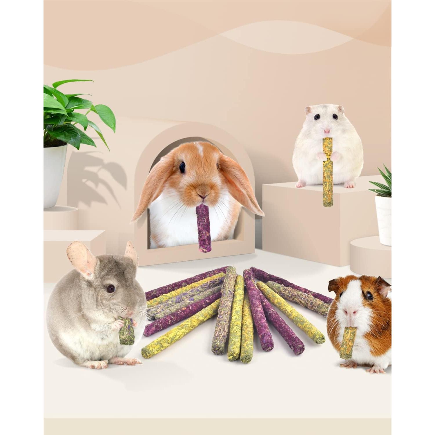 Bissap 36PCS Palitos Masticables para Conejos y Roedores