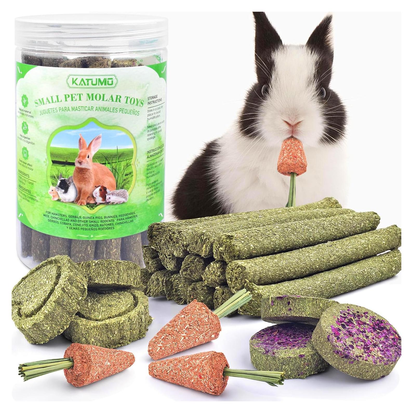 Golosinas Saludables para Conejos KATUMO 24pcs Heno Timothy