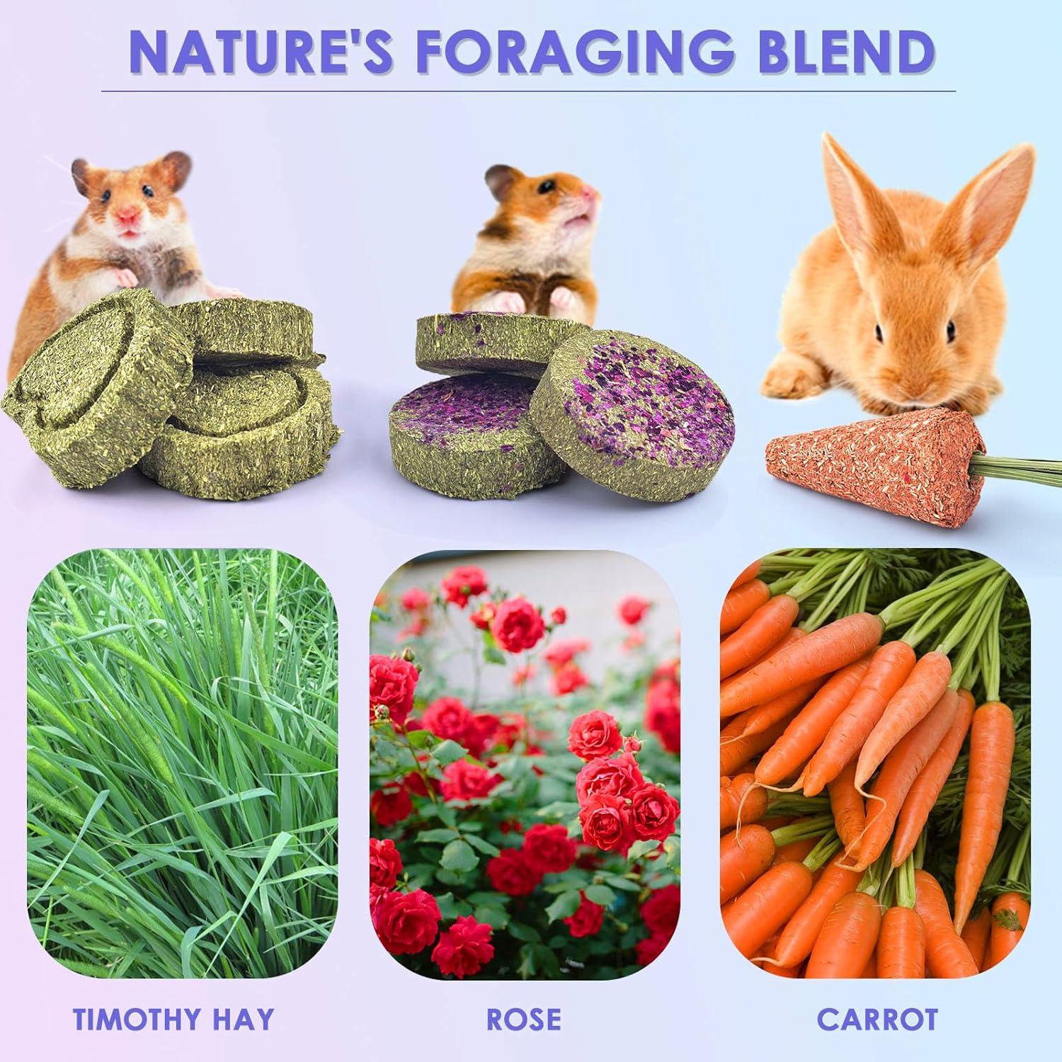 Golosinas Saludables para Conejos KATUMO 24pcs Heno Timothy