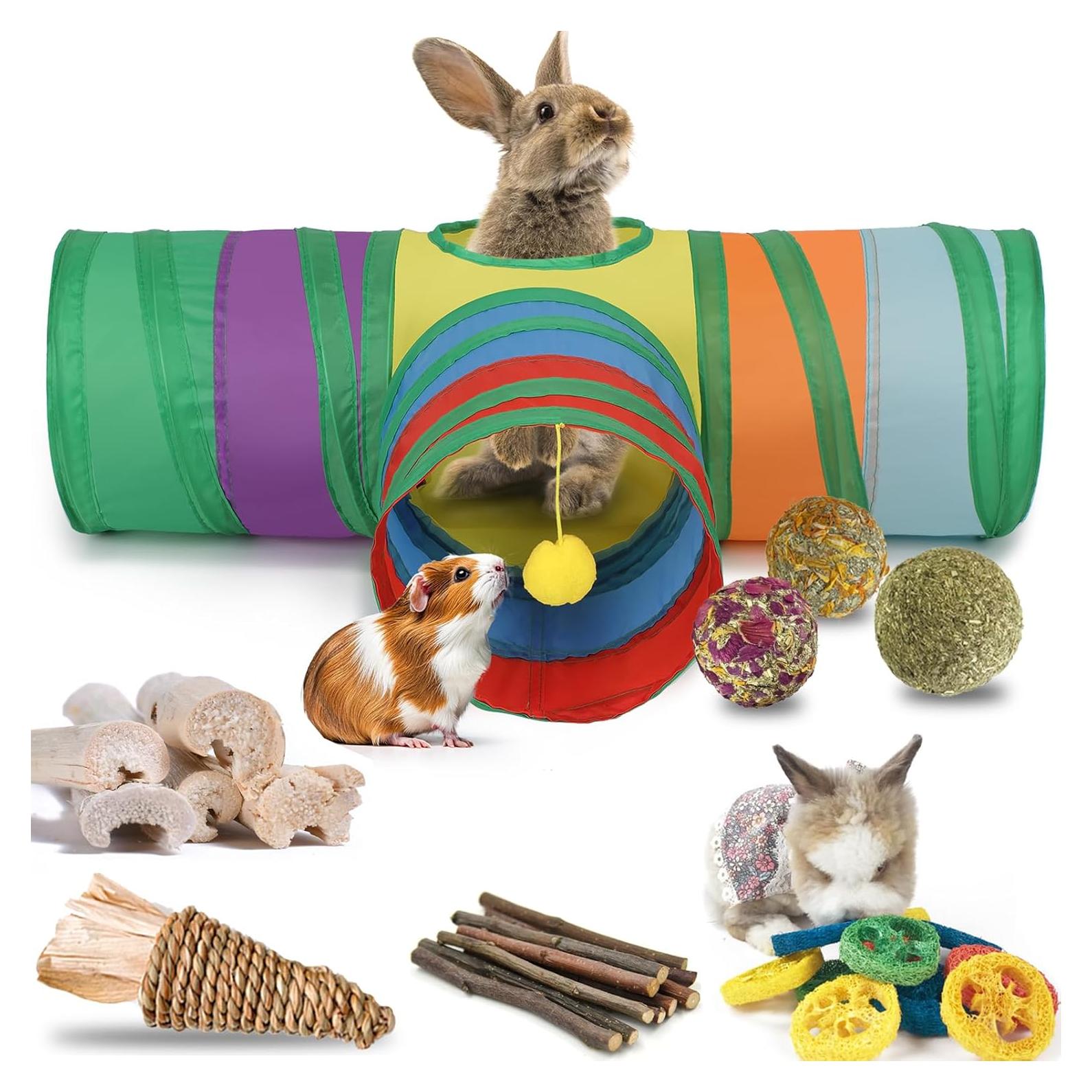 Juguetes para Conejos Mechpia - Túnel y Masticables 63.5 cm