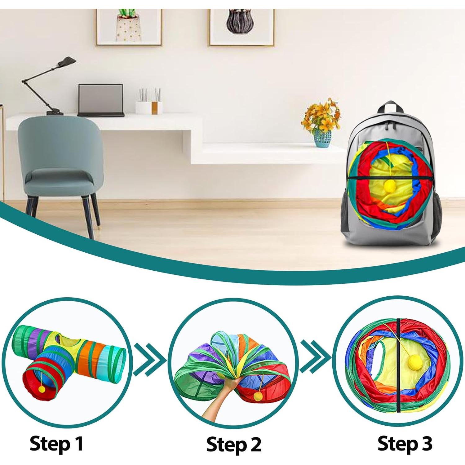 Juguetes para Conejos Mechpia - Túnel y Masticables 63.5 cm