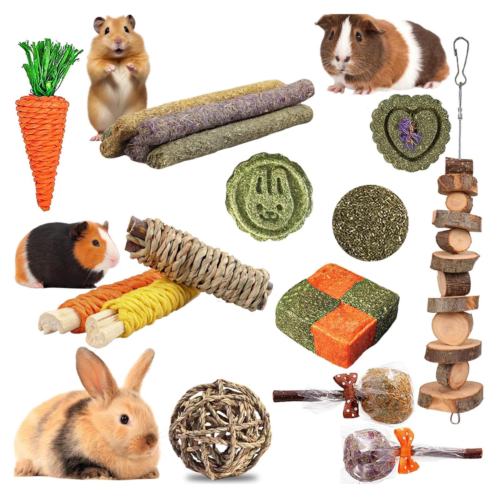 Juguetes para Roedores HERCOOCI 18 Piezas Cuidado Dental