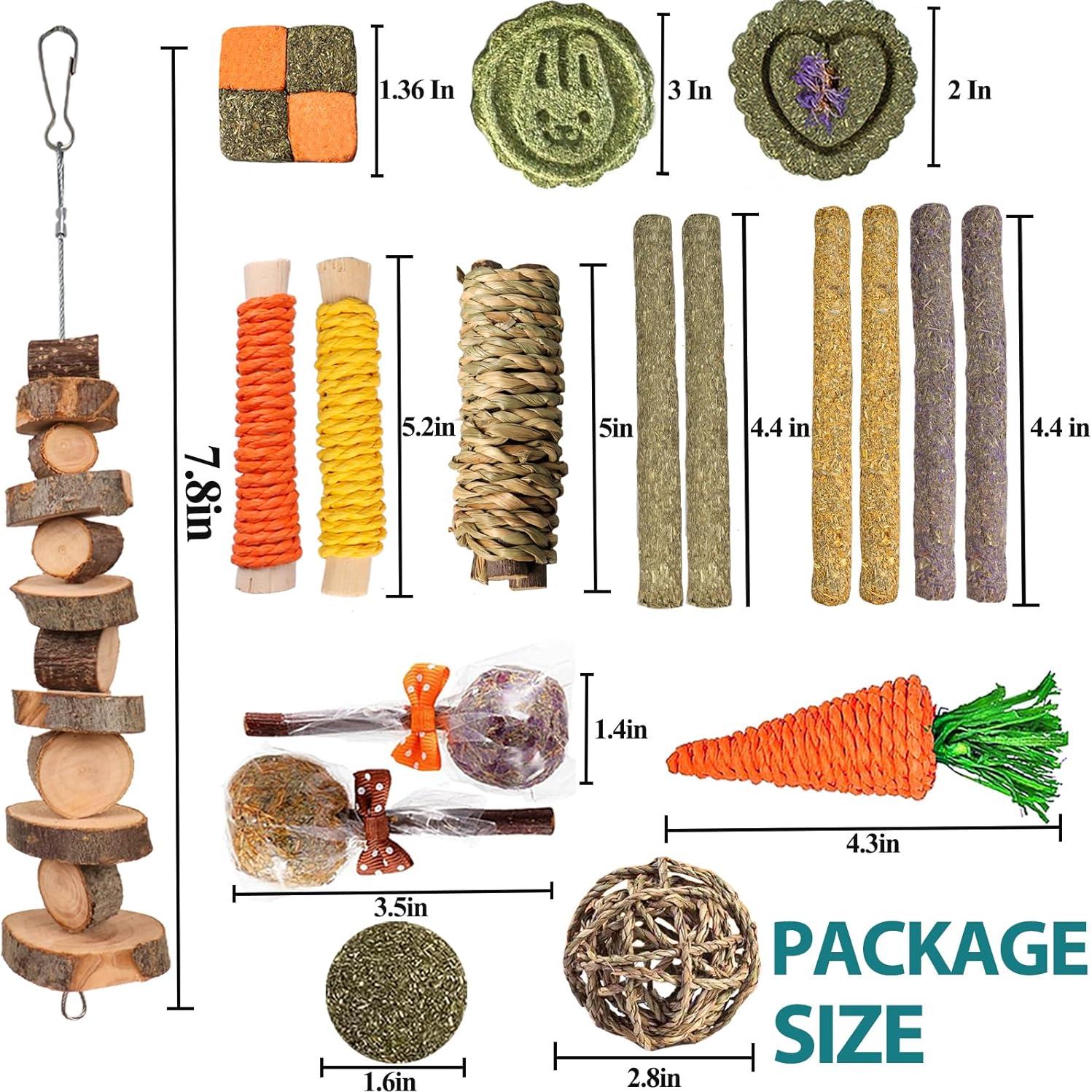 Juguetes para Roedores HERCOOCI 18 Piezas Cuidado Dental