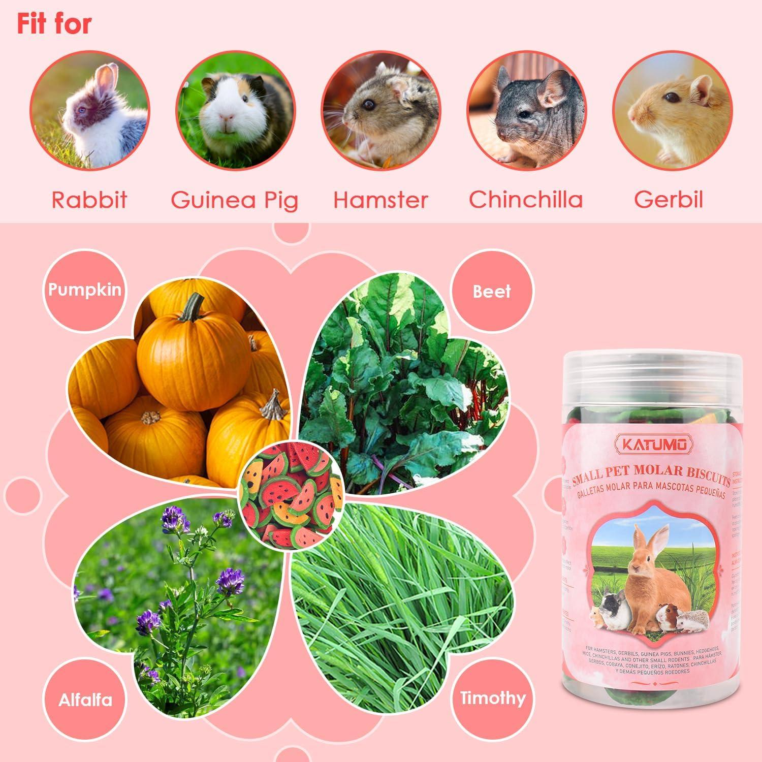 KATUMO Snacks Naturales para Conejos 200g - Heno de Timothy y Verduras