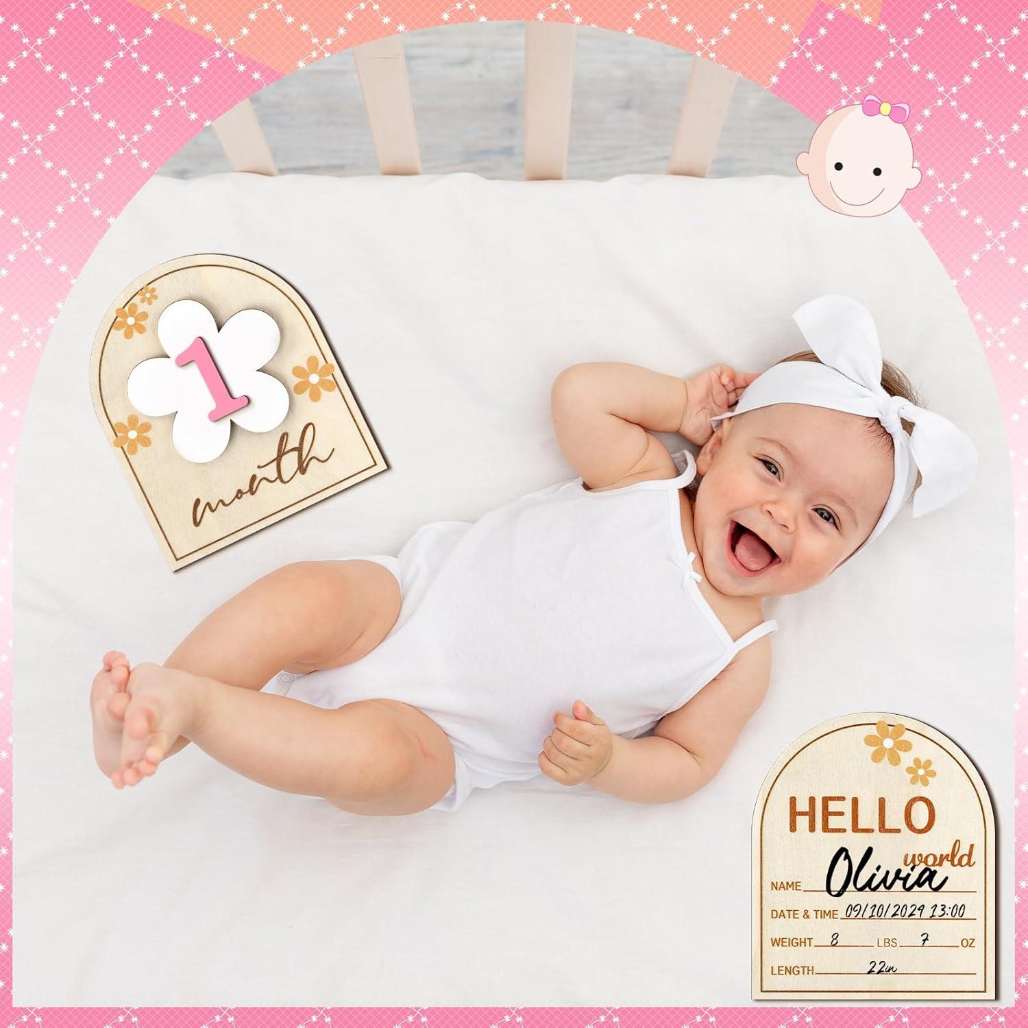 23 Piezas Tarjetas de Hitos Mensuales para Bebés Vercraft