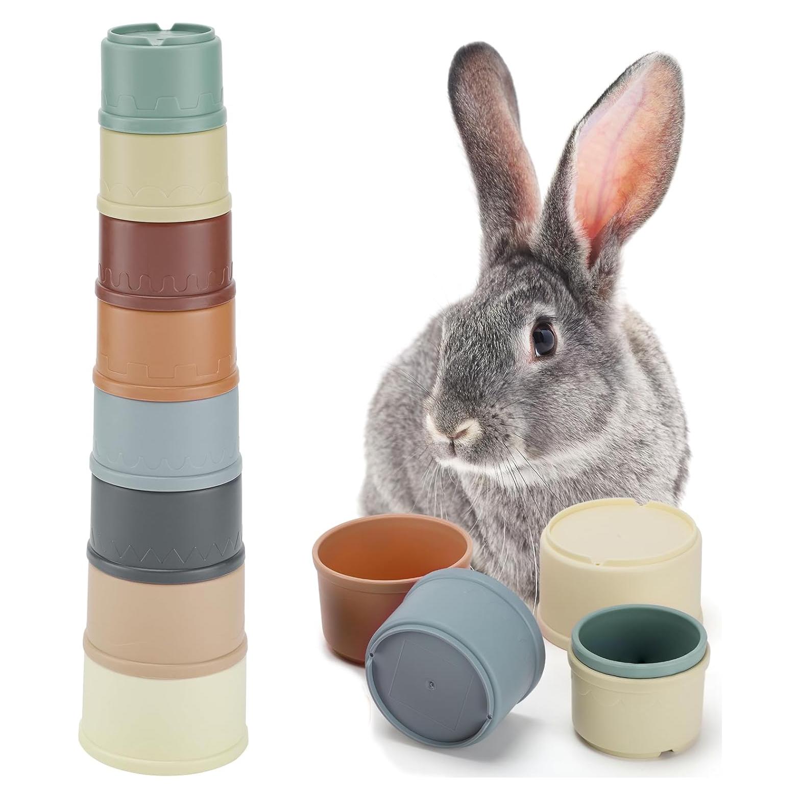 Tazas Apilables para Conejos MEWTOGO - Juguetes de Plástico Seguro