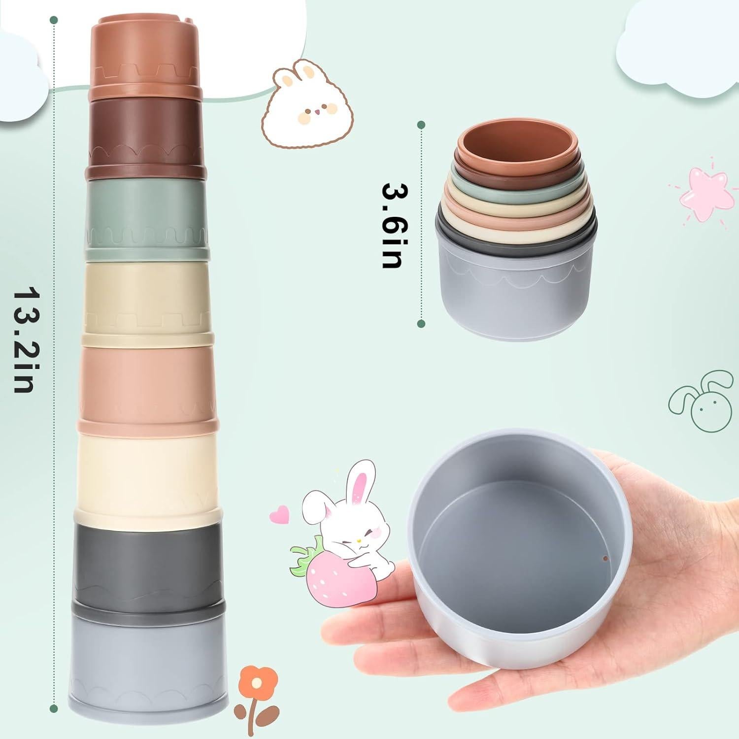 Tazas Apilables para Conejos MEWTOGO - Juguetes de Plástico Seguro