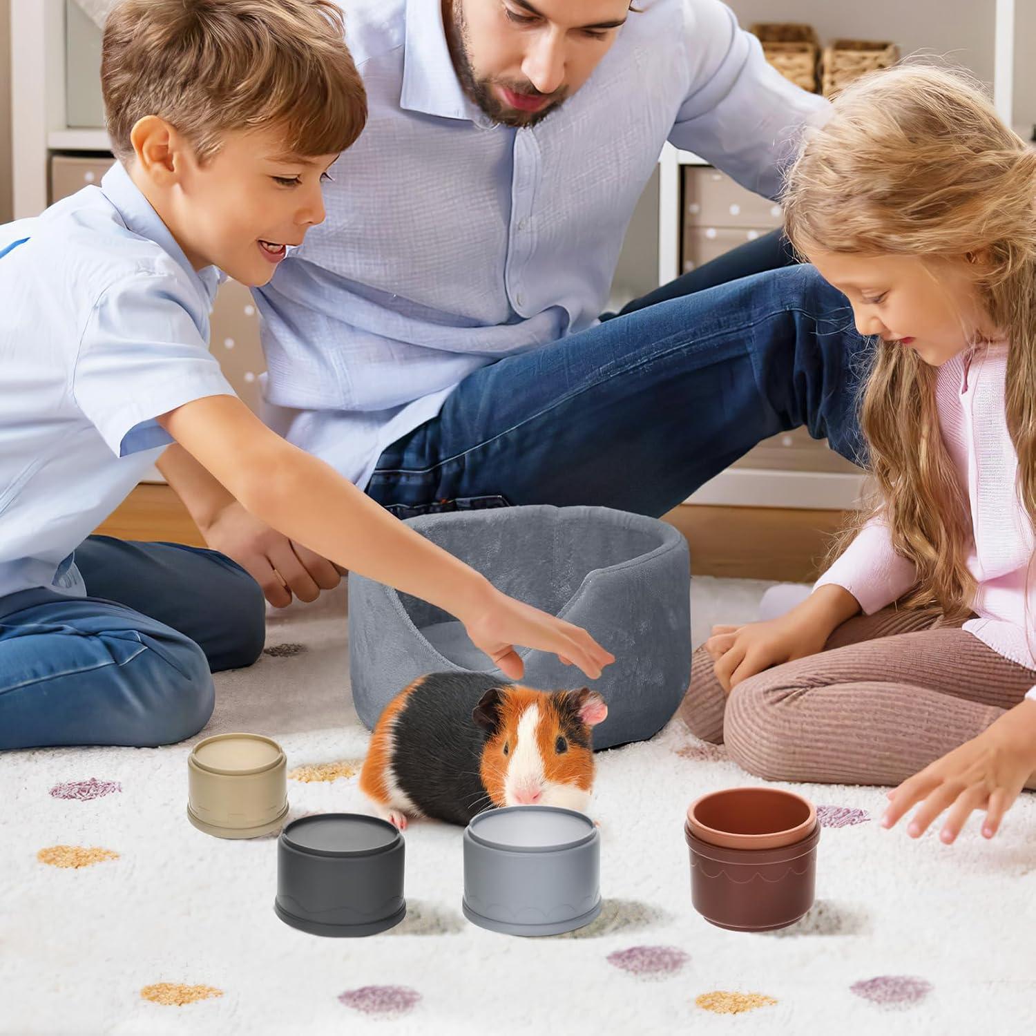 Tazas Apilables para Conejos MEWTOGO - Juguetes de Plástico Seguro