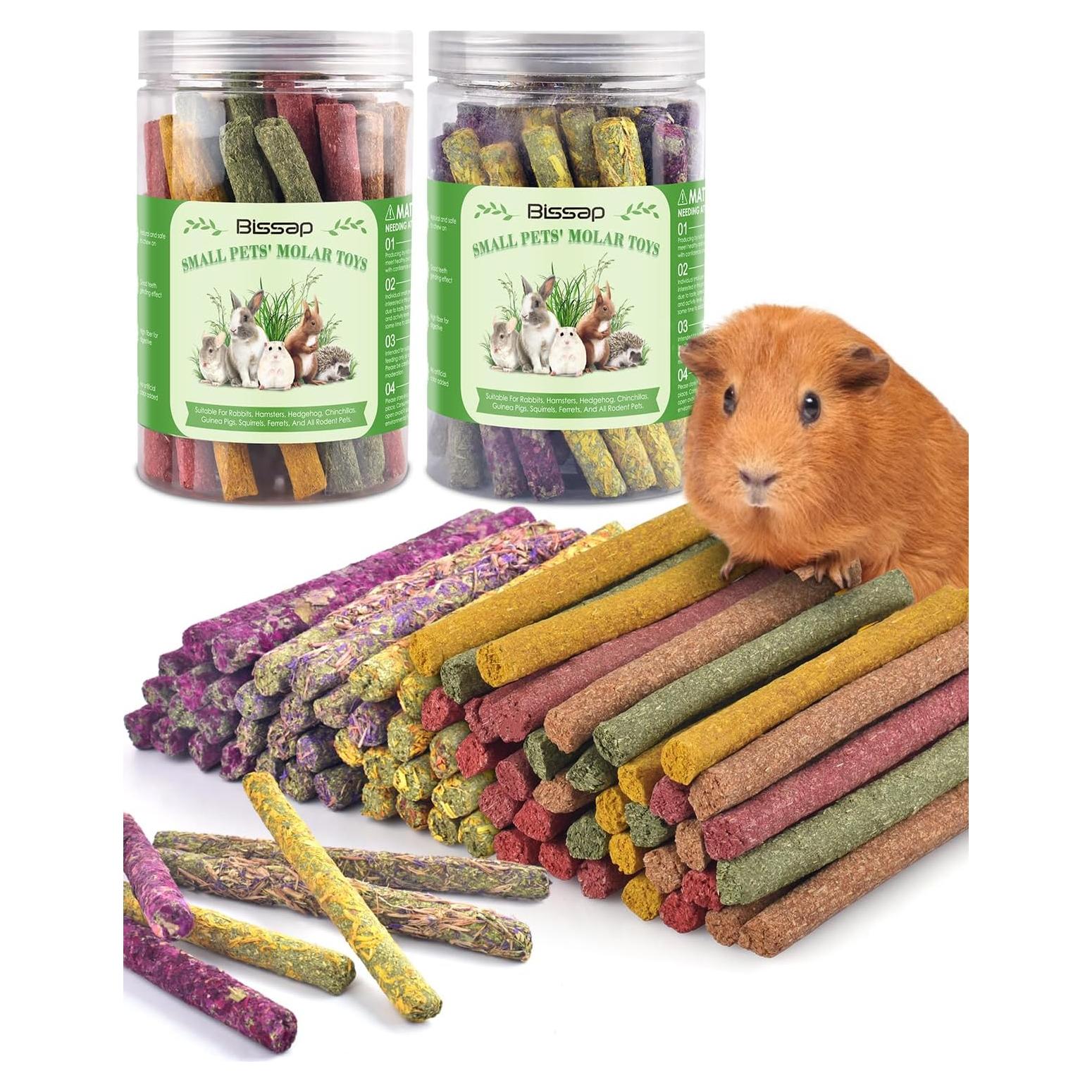 Bissap 72 PCS Snacks Masticables para Conejos y Roedores