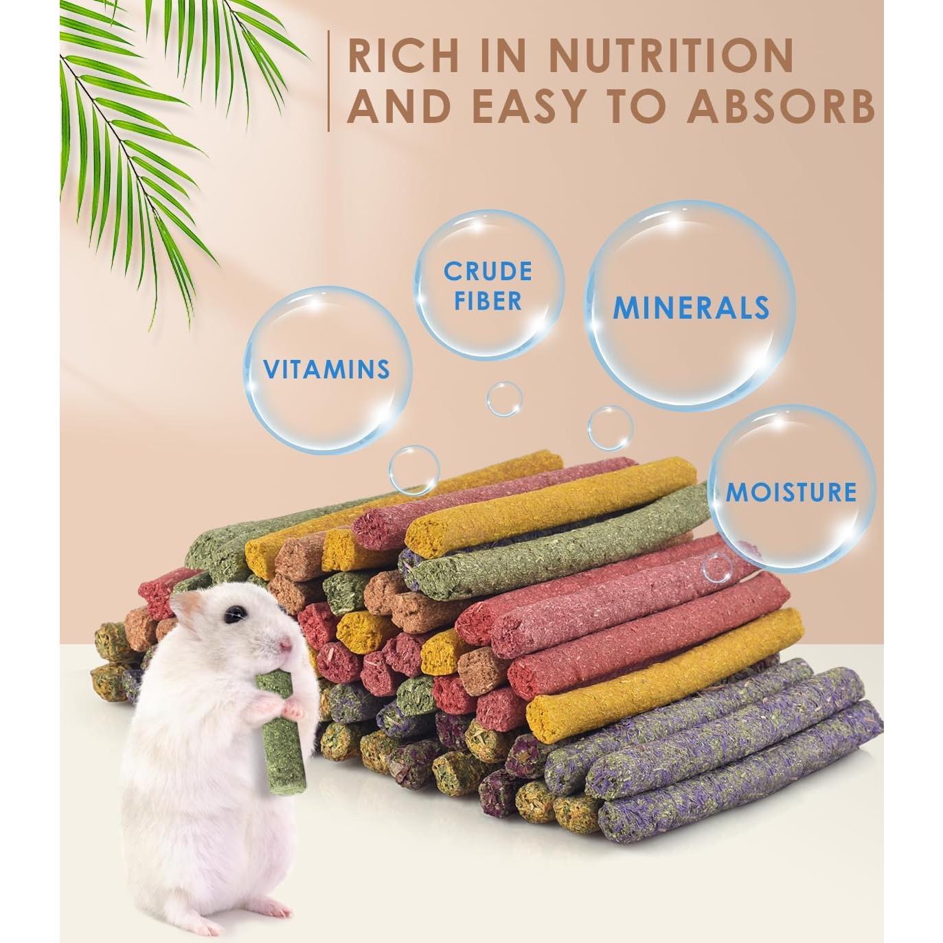 Bissap 72 PCS Snacks Masticables para Conejos y Roedores