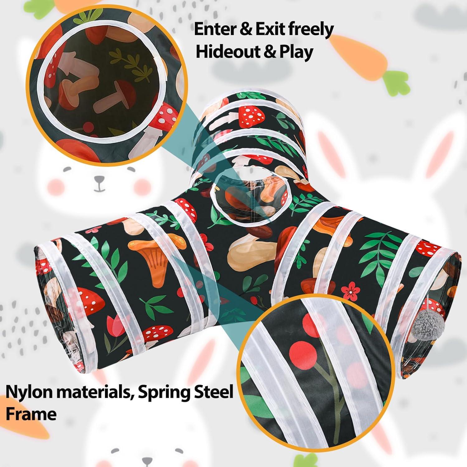 Túnel y Juguetes para Conejos Mechpia - Kit de Masticar