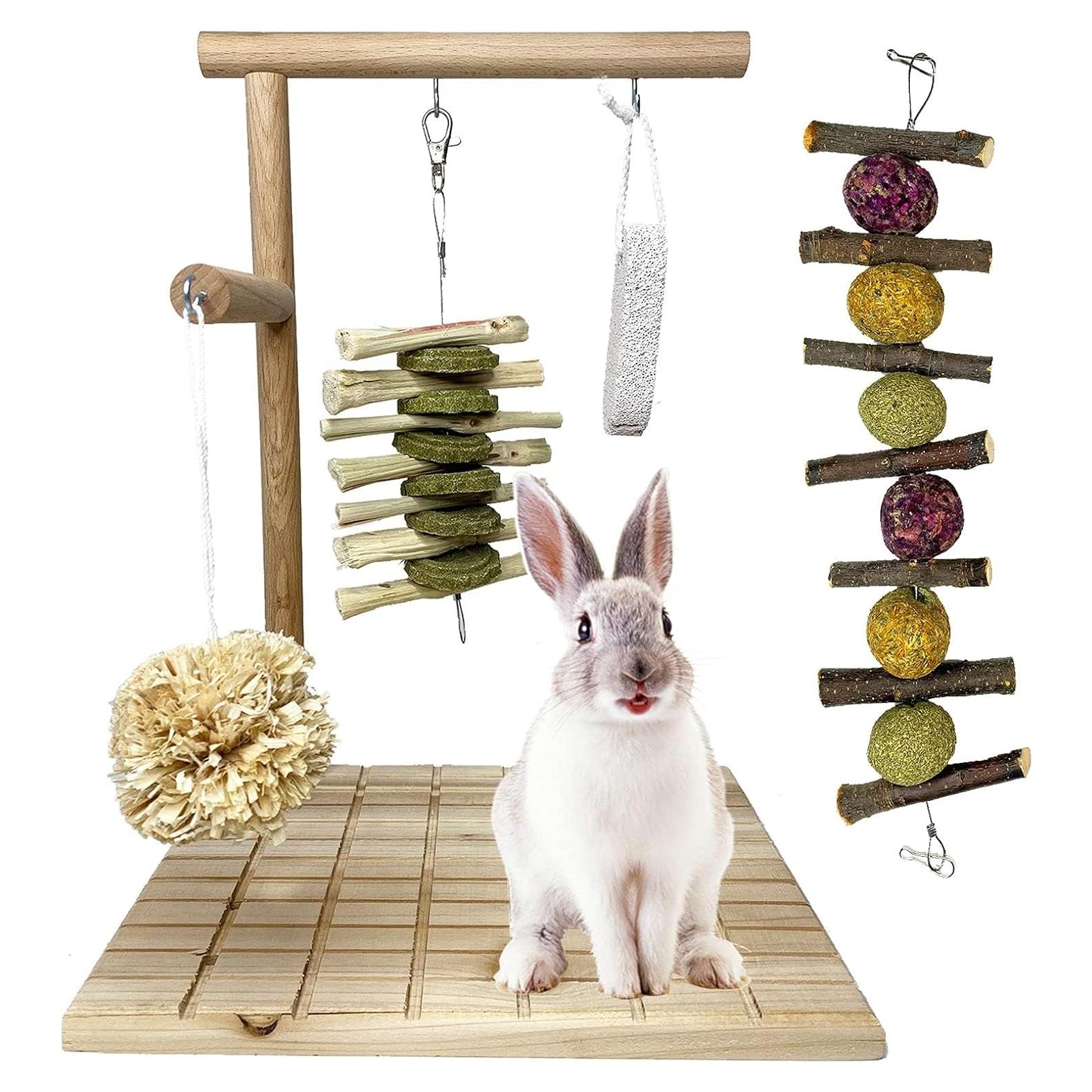 Juguete de Masticar para Conejos Kathson - Plataforma de Madera