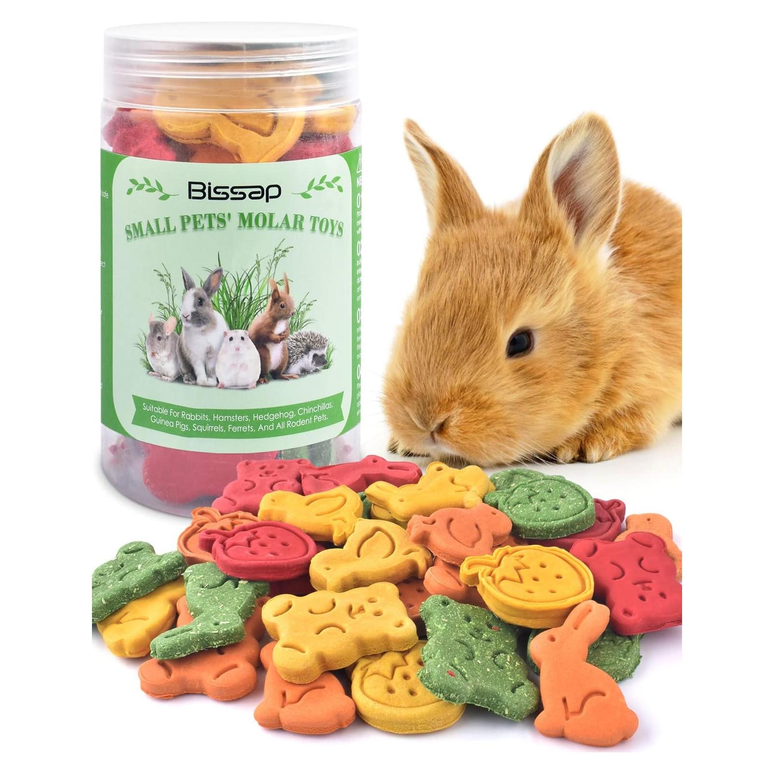 Bissap Juguetes de Masticar para Conejos 32PCS Heno Natural