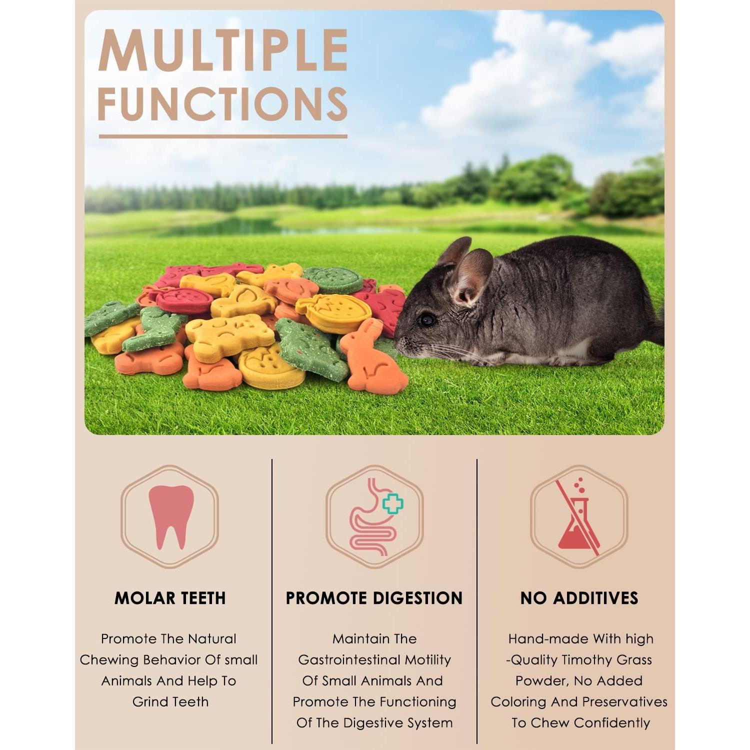 Bissap Juguetes de Masticar para Conejos 32PCS Heno Natural