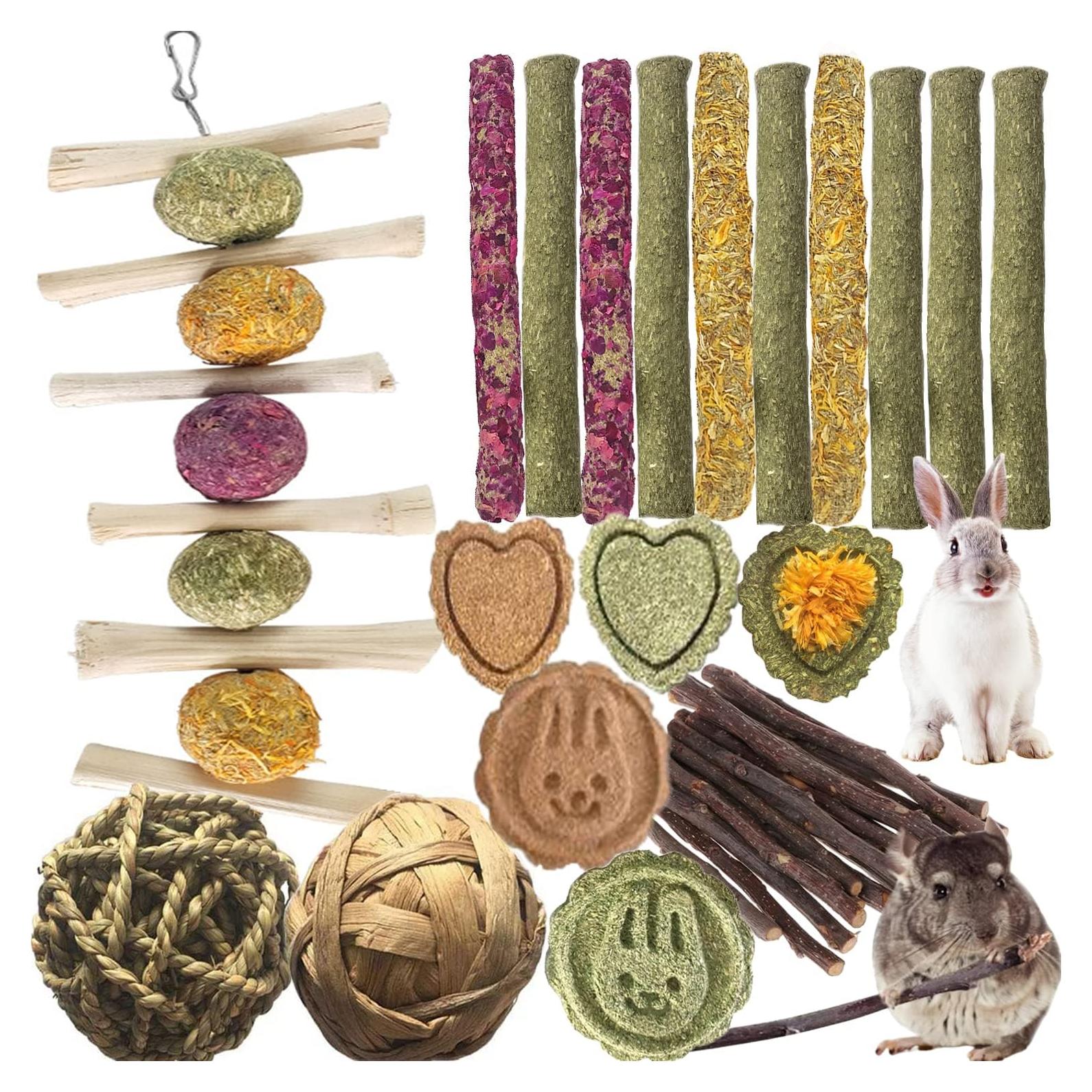 Juguetes Naturales para Conejos y Cobayas Andes Bunny 28PCS