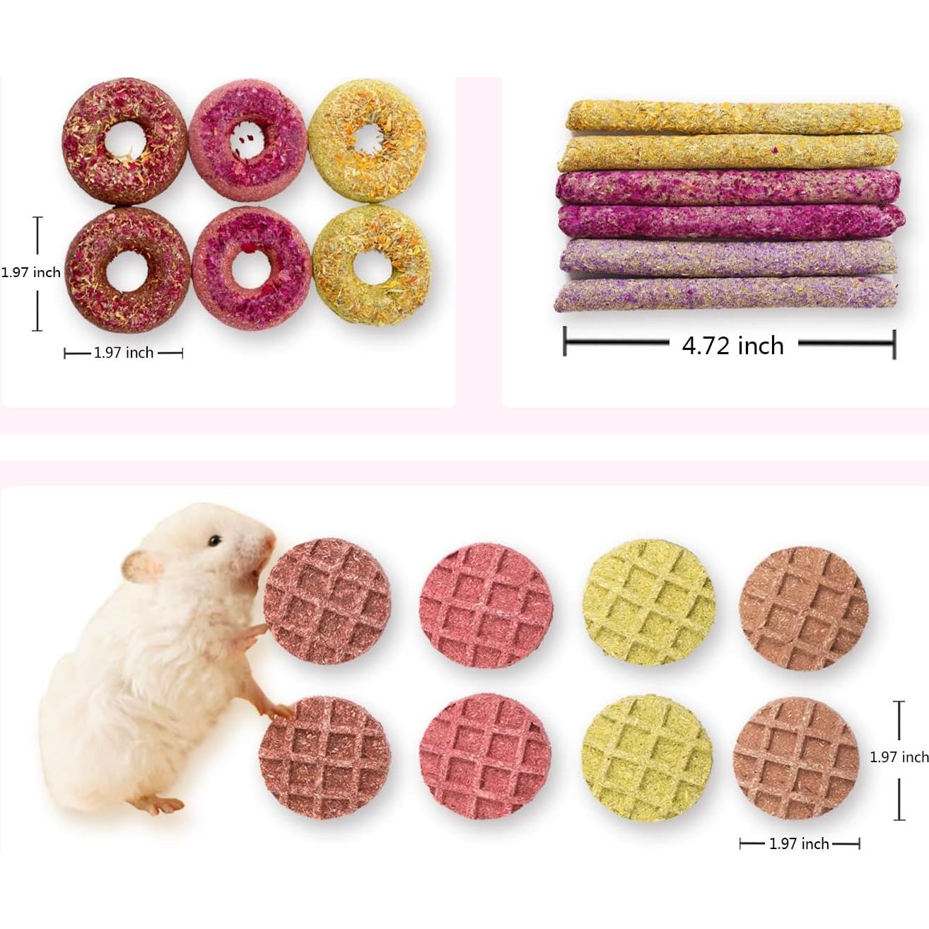 Juguetes para roer de conejo Dbeans 20 piezas sabores variados