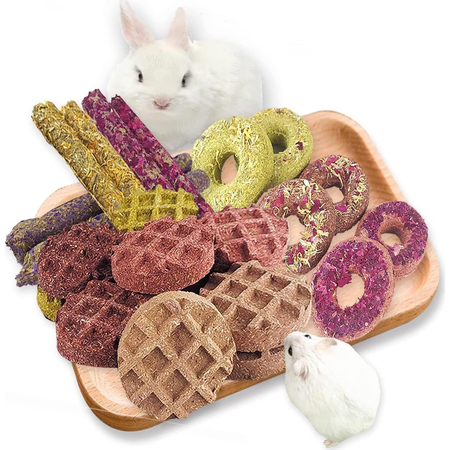 Juguetes para roer de conejo Dbeans 20 piezas sabores variados