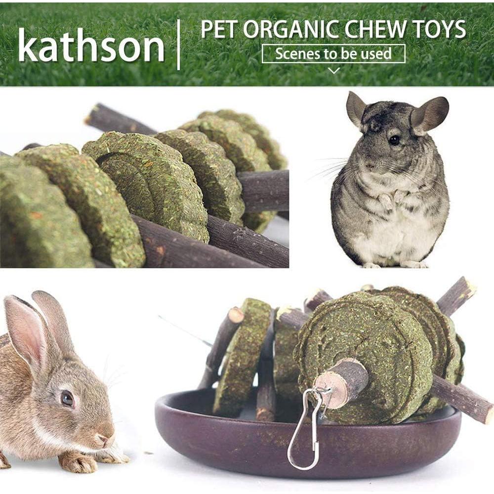 Juguetes de Masticación para Conejos Kathson 3 PCS - Golosinas Orgánicas de Bambú y Madera