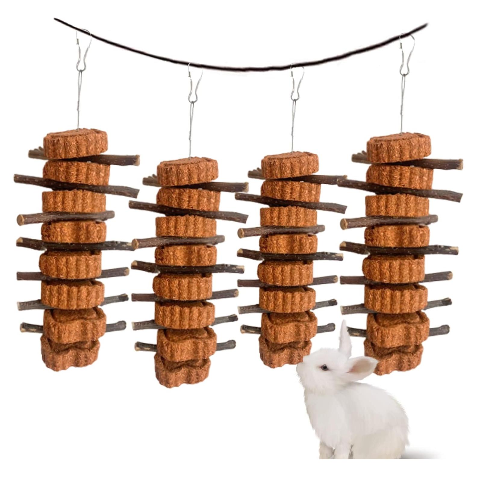 Juguetes Masticables para Conejos MUYG - 4 Paquetes de Zanahoria