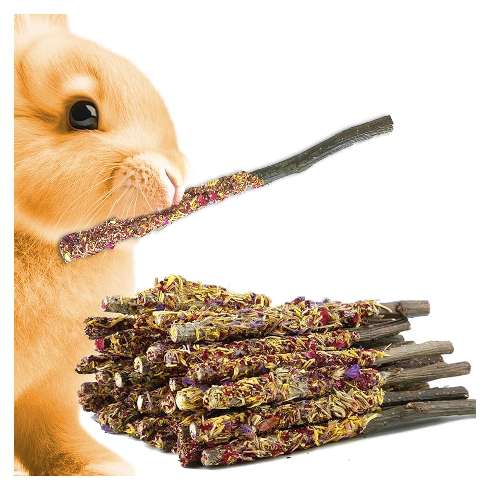 Palitos de Manzana SunGrow con Flores - 20 Pcs para Roedores