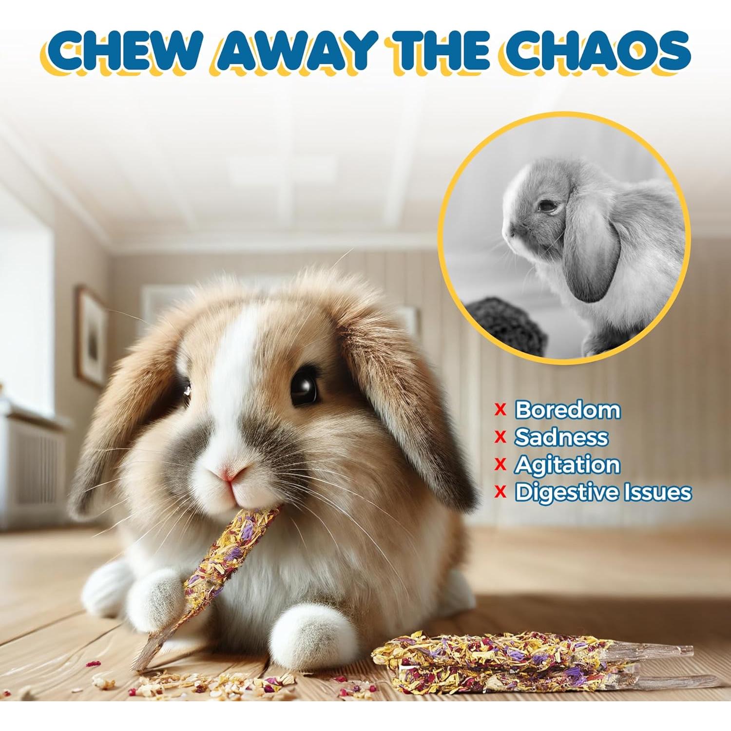 Palitos de Manzana SunGrow con Flores - 20 Pcs para Roedores