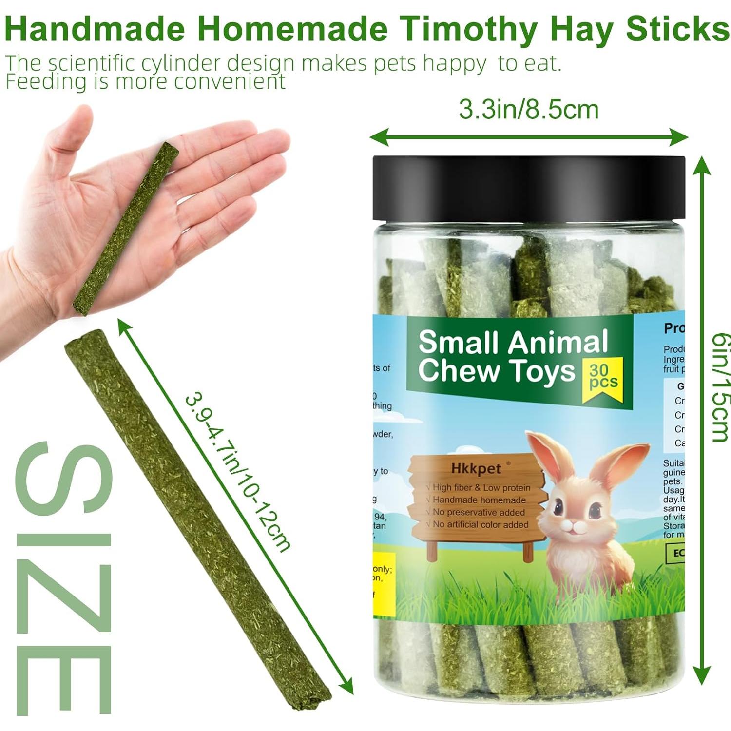 Palitos de Heno Timothy Hkkpet 30 Unidades para Mascotas