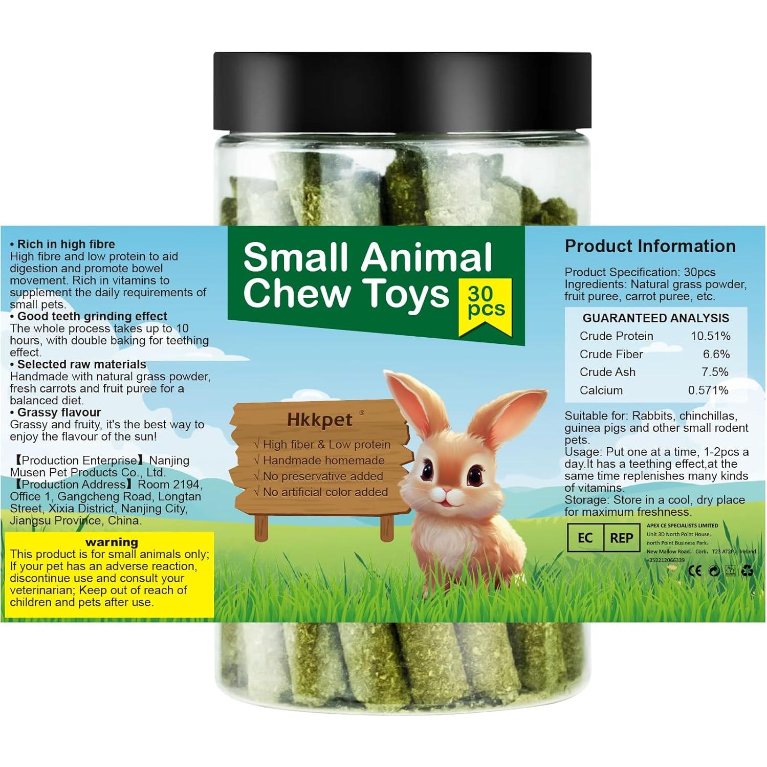 Palitos de Heno Timothy Hkkpet 30 Unidades para Mascotas