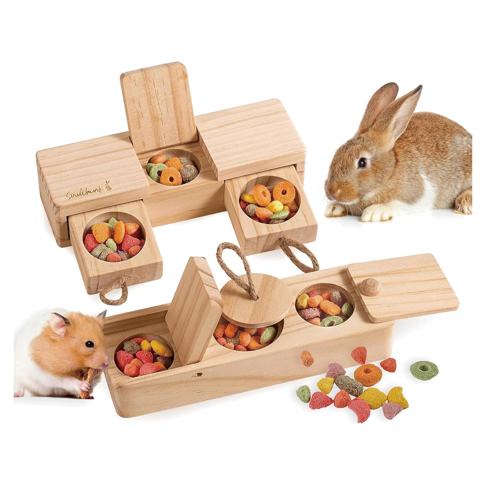 Juguetes Interactivos de Madera SoulThink para Conejos 2 Juegos