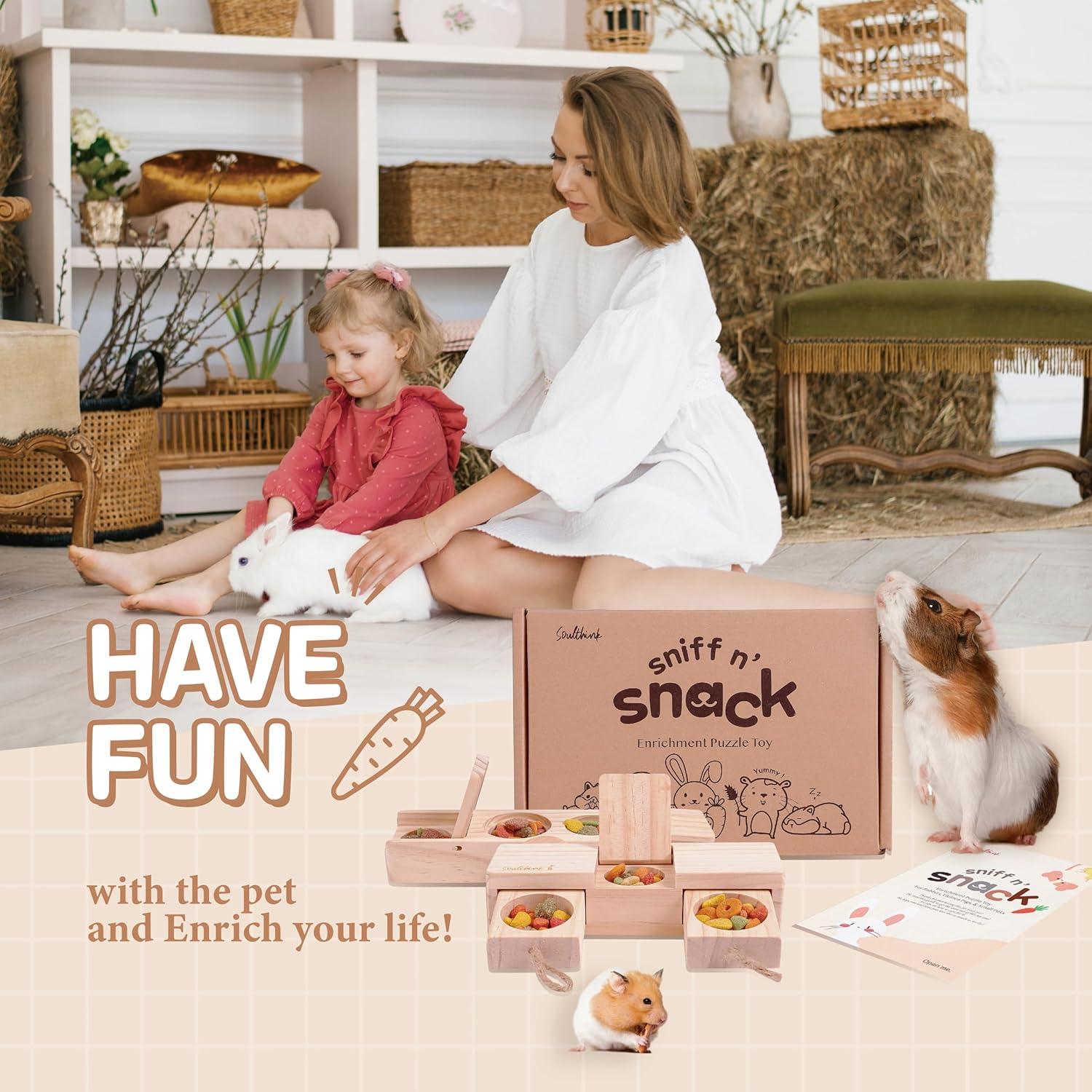 Juguetes Interactivos de Madera SoulThink para Conejos 2 Juegos