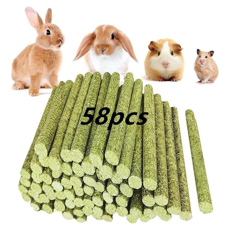 Juguetes para Conejos GREMBEB - Palitos de Heno Timothy 58PCS