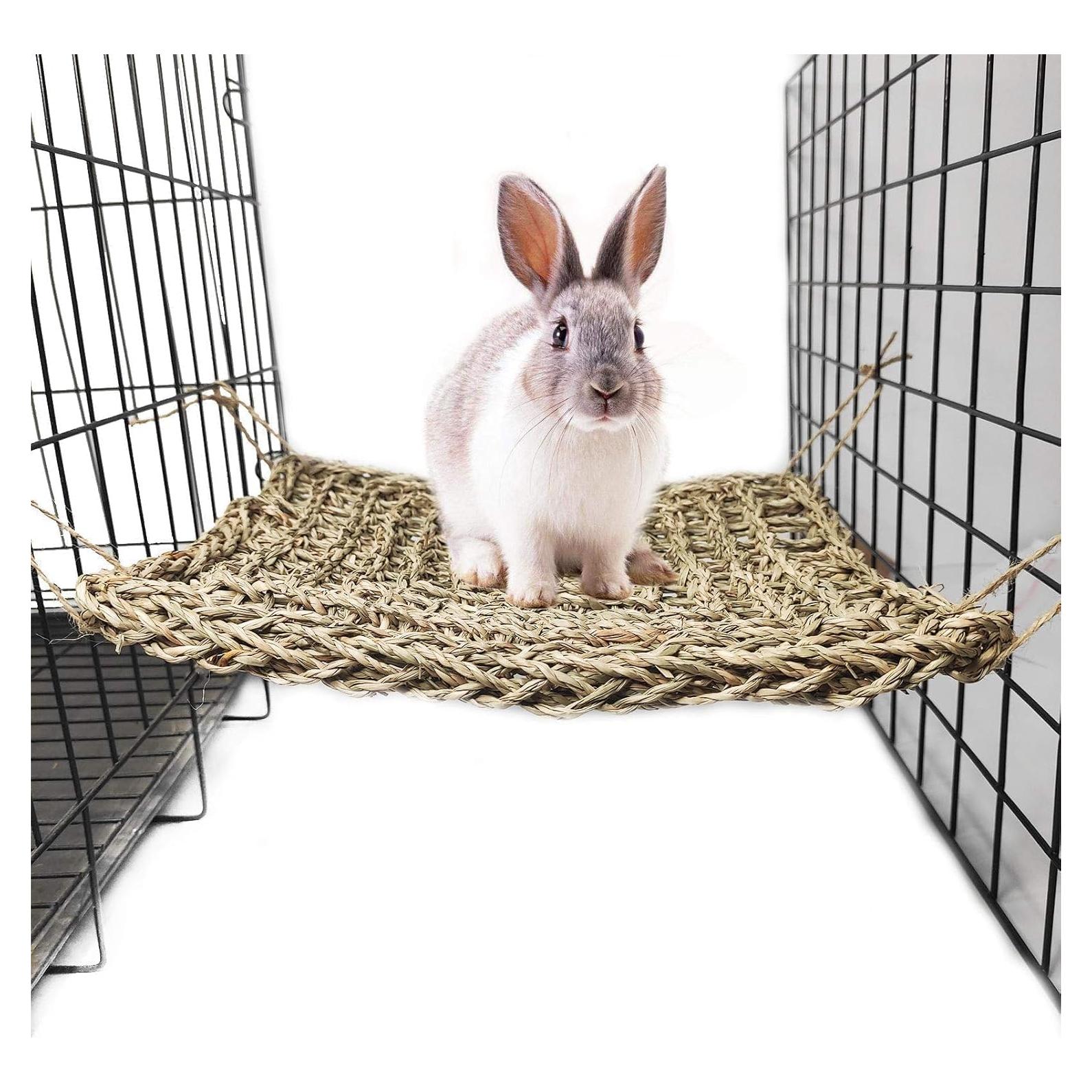 Hamaca de Hierba Marina Kathson 40x40 cm para Conejos y Pequeños Animales