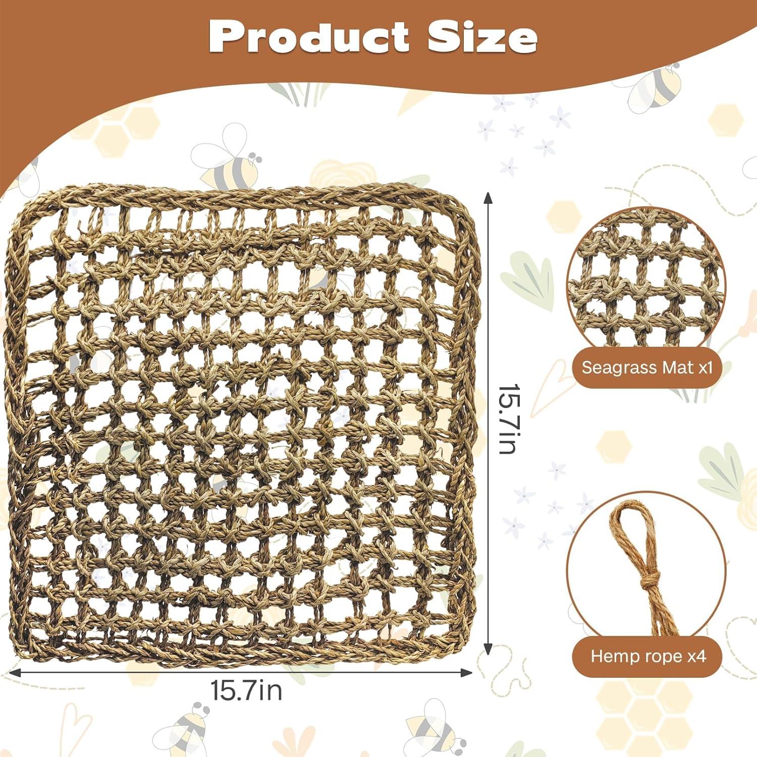 Hamaca de Hierba Marina Kathson 40x40 cm para Conejos y Pequeños Animales