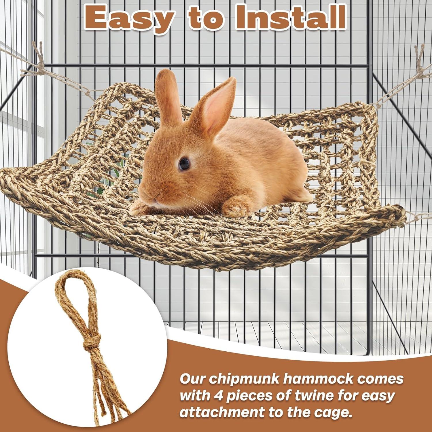 Hamaca de Hierba Marina Kathson 40x40 cm para Conejos y Pequeños Animales