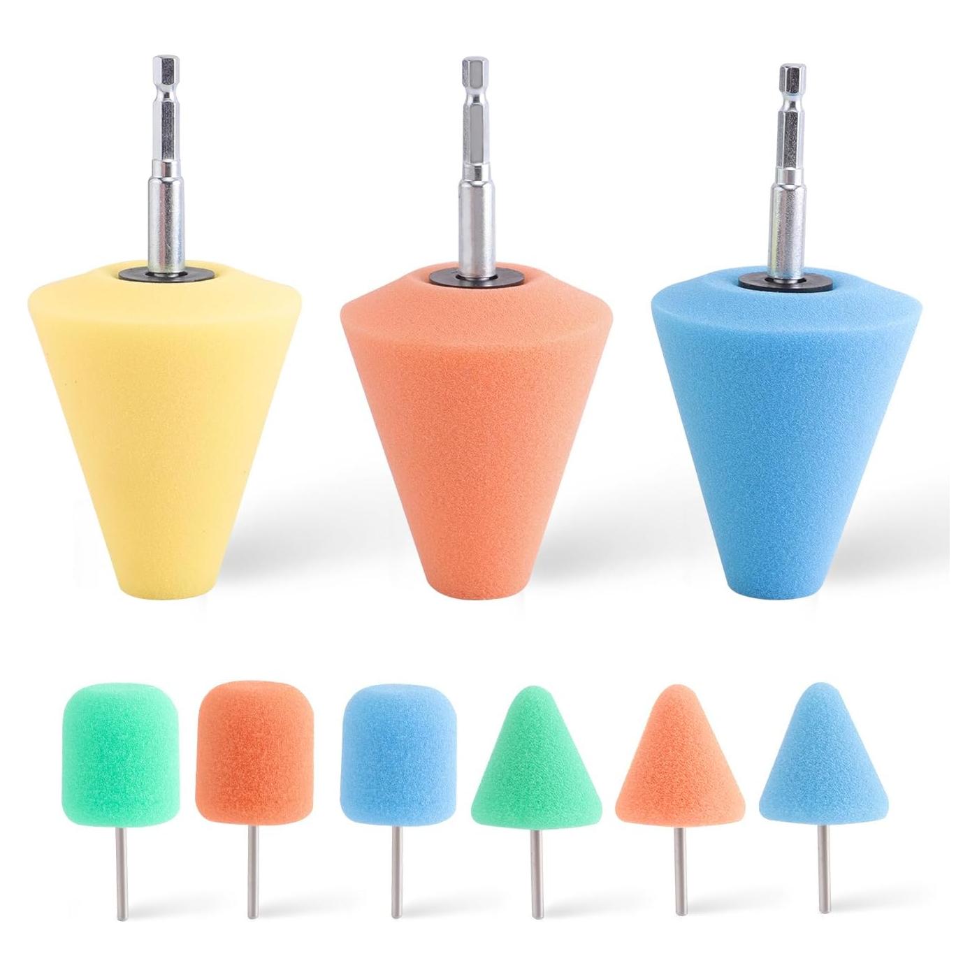 Cono de Pulido ZFE 9 PCS para Ruedas de Automóviles - Granos T80, T60, T40