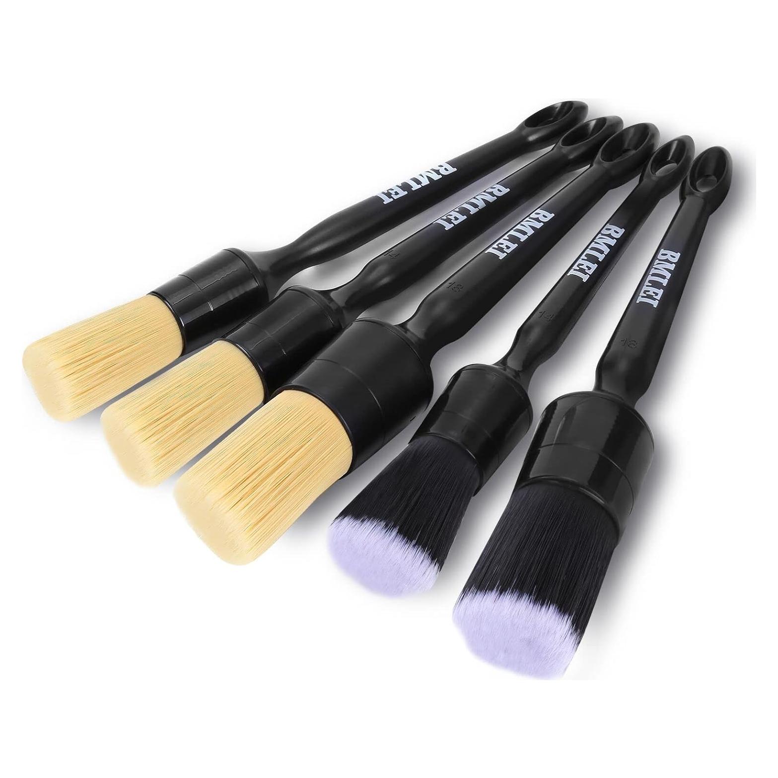 Juego de 5 Pinceles Detallado Auto BMLEI - Cerdas Jabalí