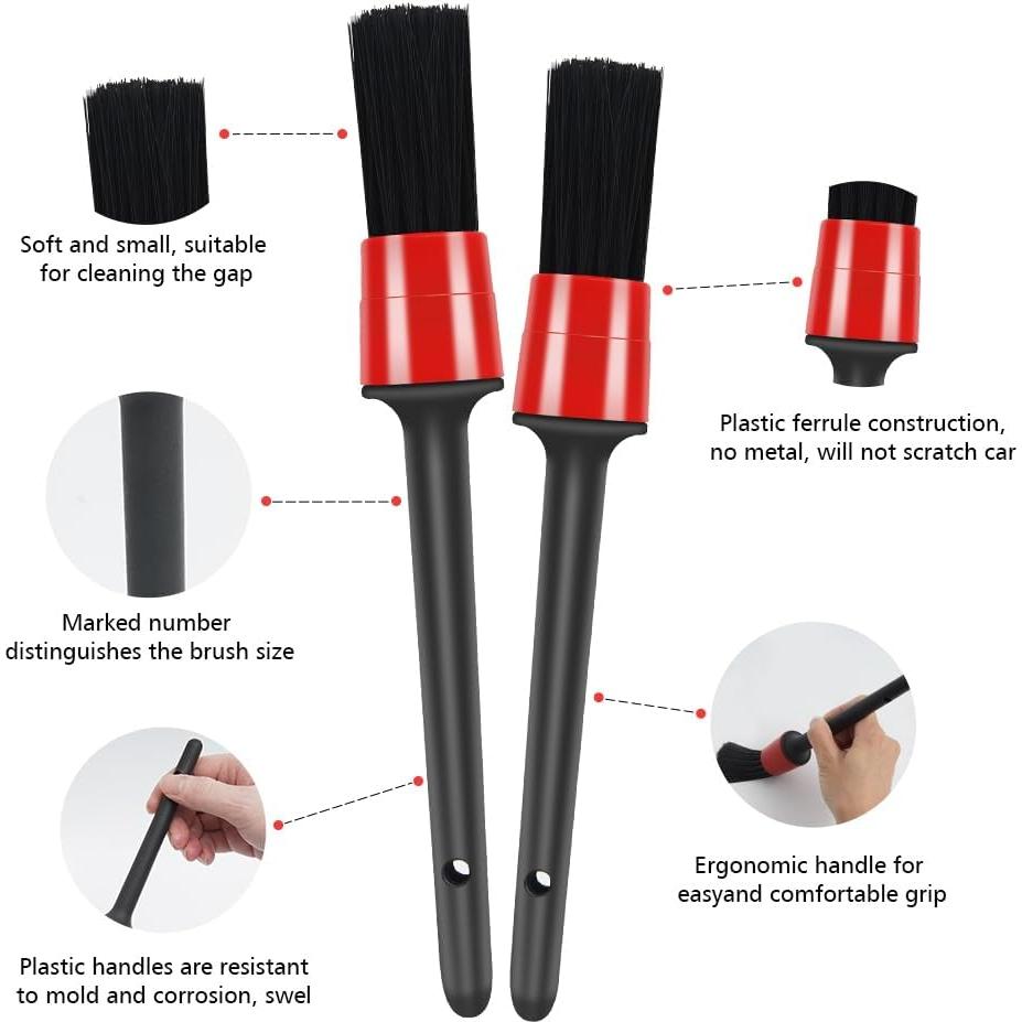 Juego de cepillos de detallado Pulwury 9 piezas para auto