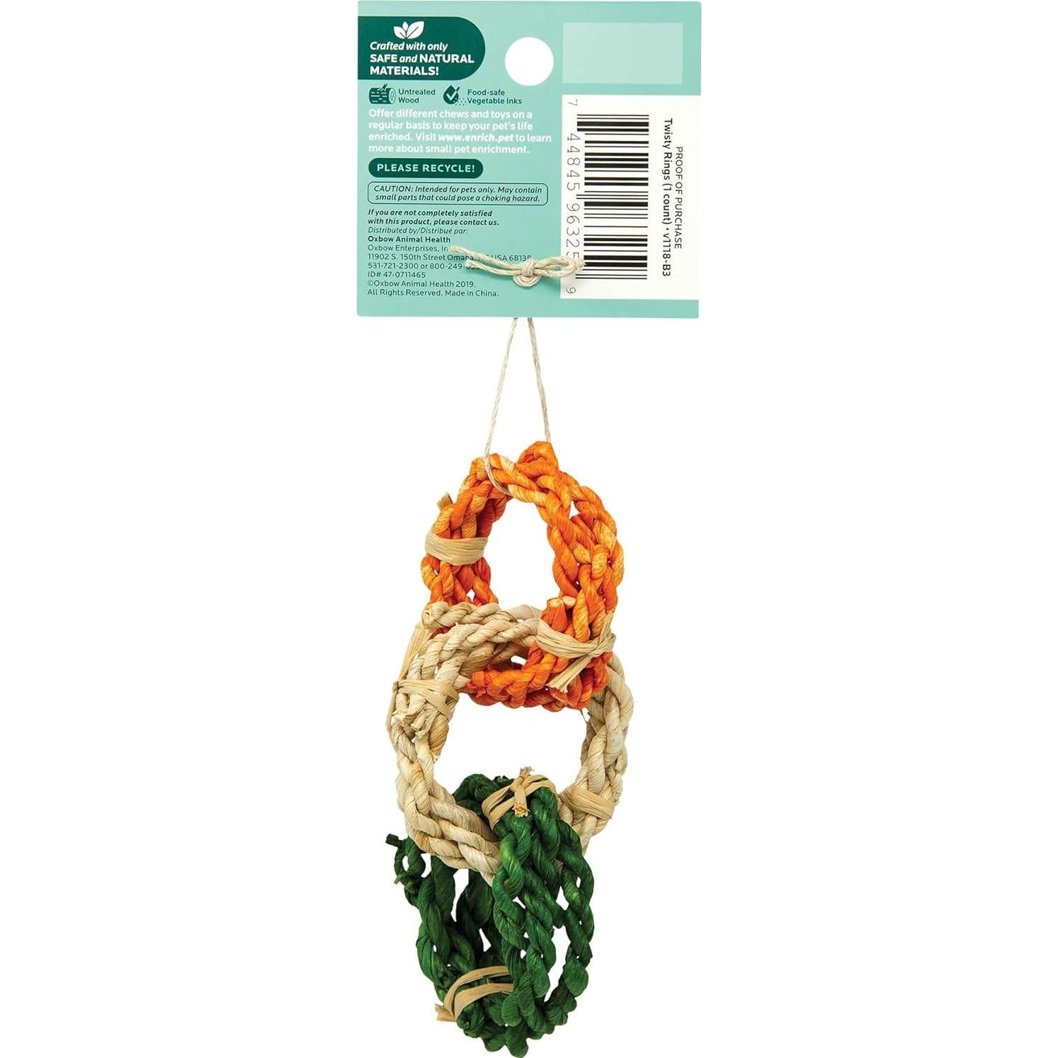 Anillos Torcidos Oxbow para Conejos y Cobayas - Juguetes Enriquecidos