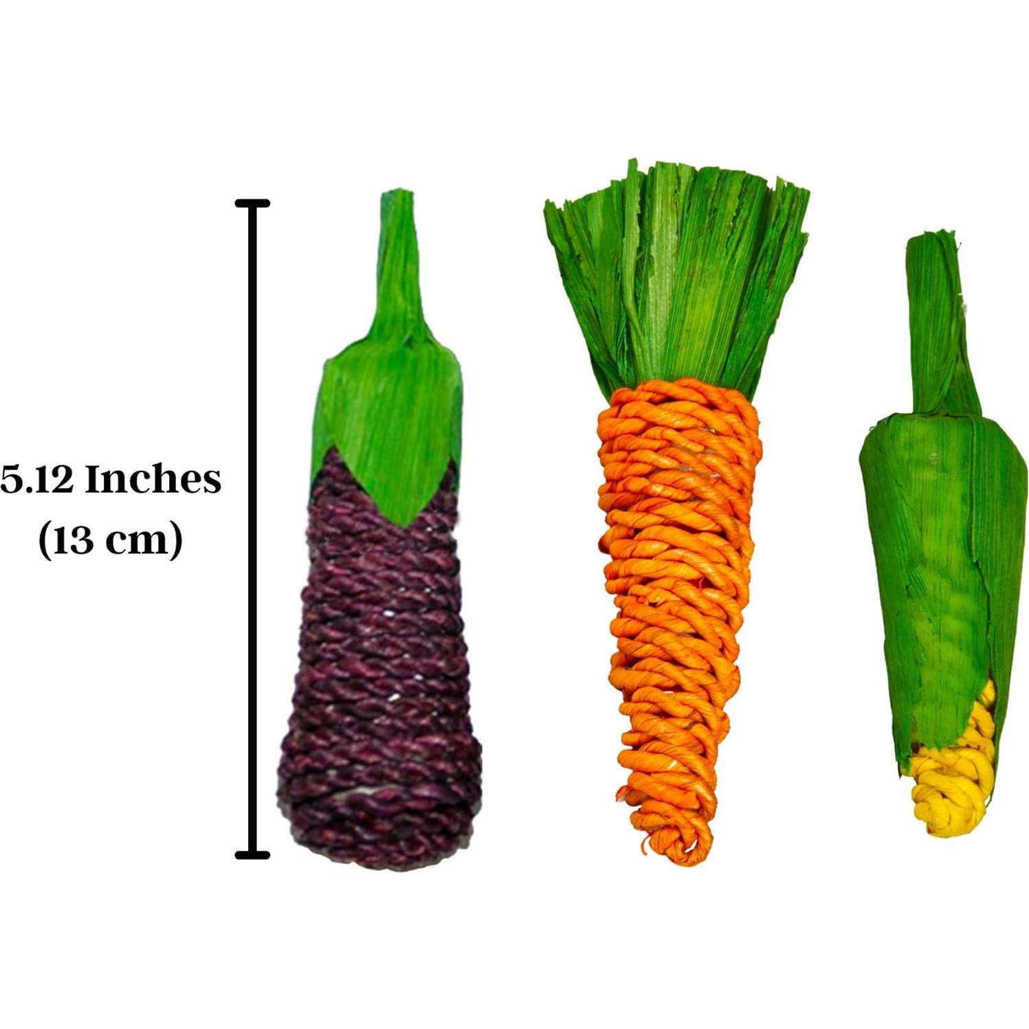 Juguetes Masticables Naturales SunGrow para Conejos - 3 Piezas