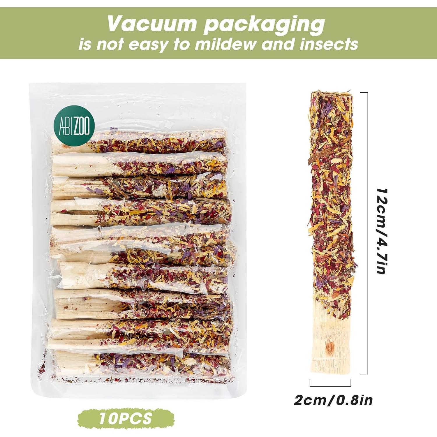 Juguetes Masticables Abizoo para Conejos - 10 Palitos de Bambú