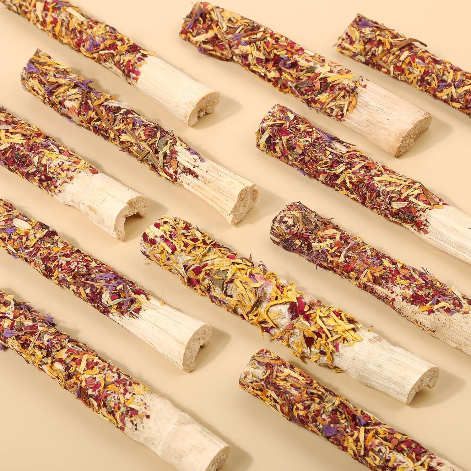 Juguetes Masticables Abizoo para Conejos - 10 Palitos de Bambú