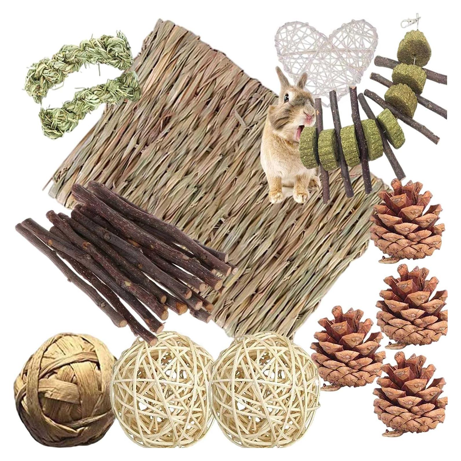 Juego de Juguetes para Hámster ANDES - 22 Piezas Naturales