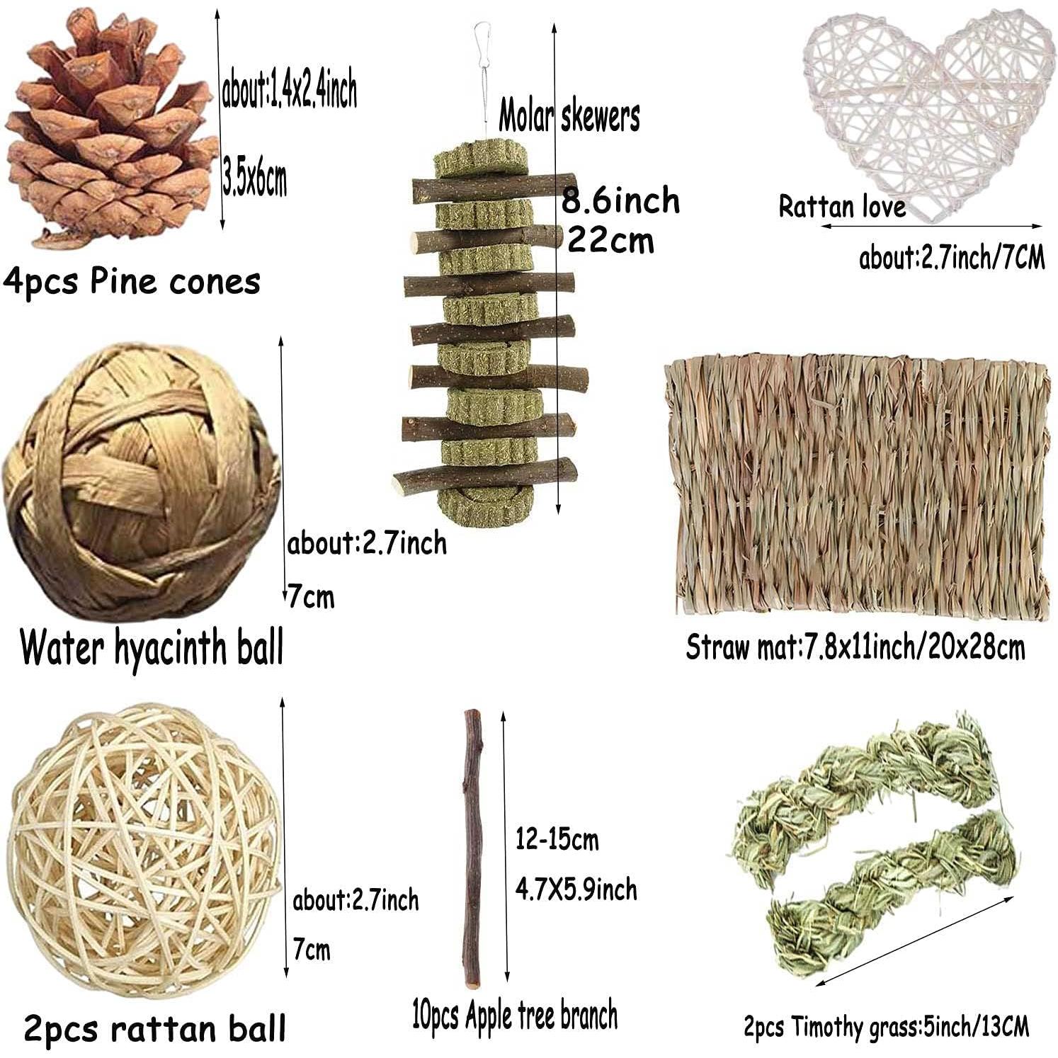 Juego de Juguetes para Hámster ANDES - 22 Piezas Naturales