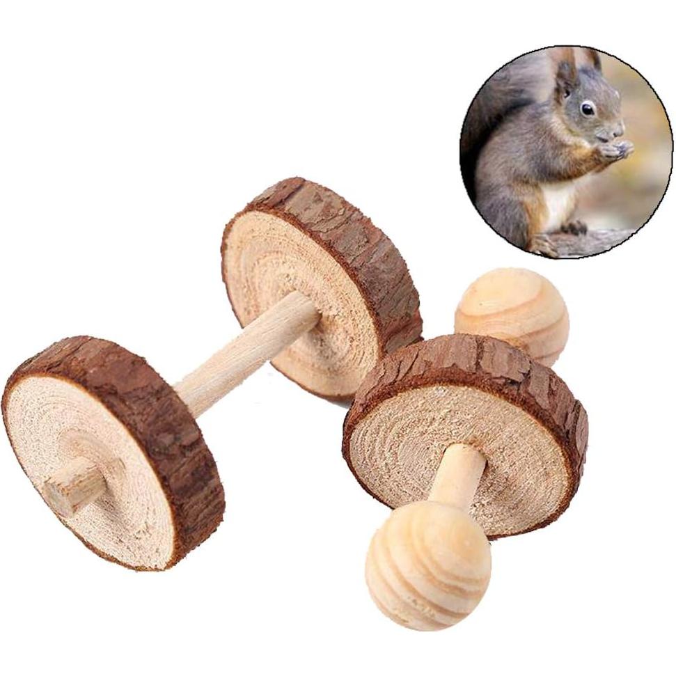 5 Juguetes de Madera Natural para Roedores Vankcp - Cuidado Dental