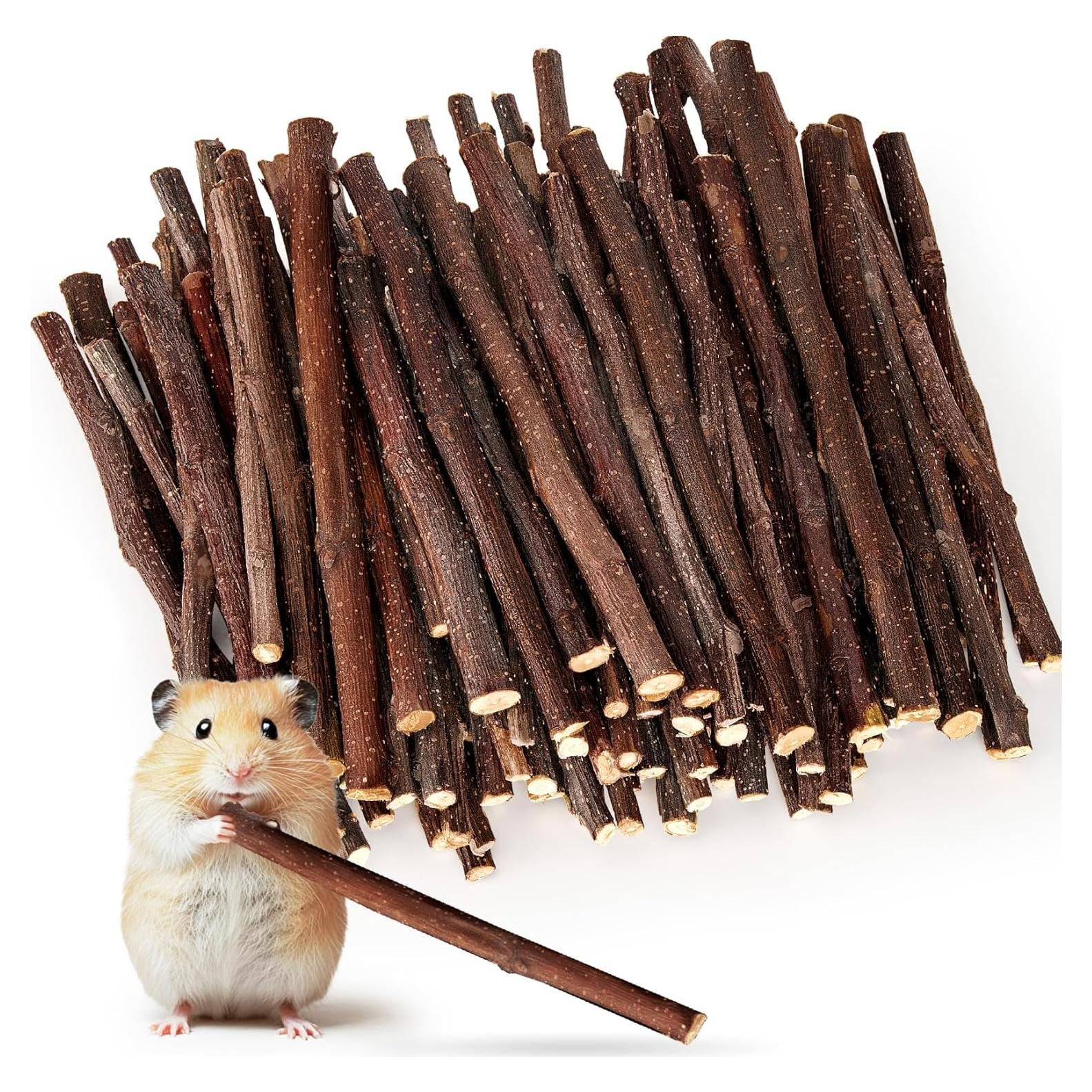 Palitos de Madera de Manzano Orgánicos Sukh - 250g para Hámster y Conejo