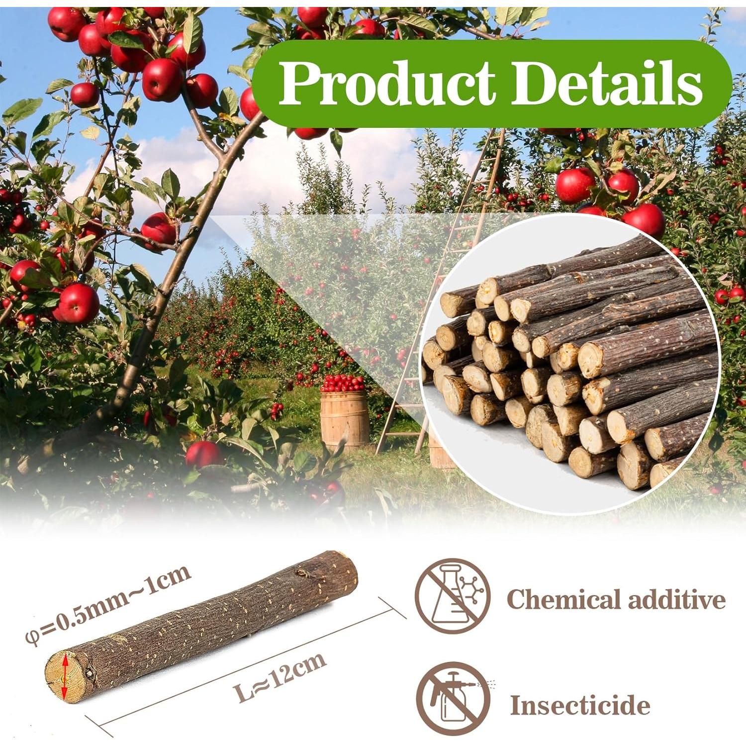 Palitos de Madera de Manzano Orgánicos Sukh - 250g para Hámster y Conejo