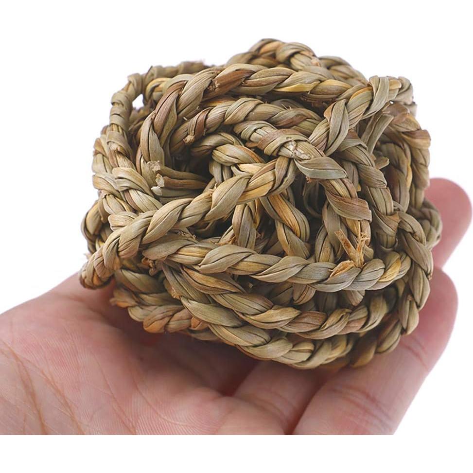15PCS Juguetes de Bola de Hierba Natural para Mascotas 7.1cm