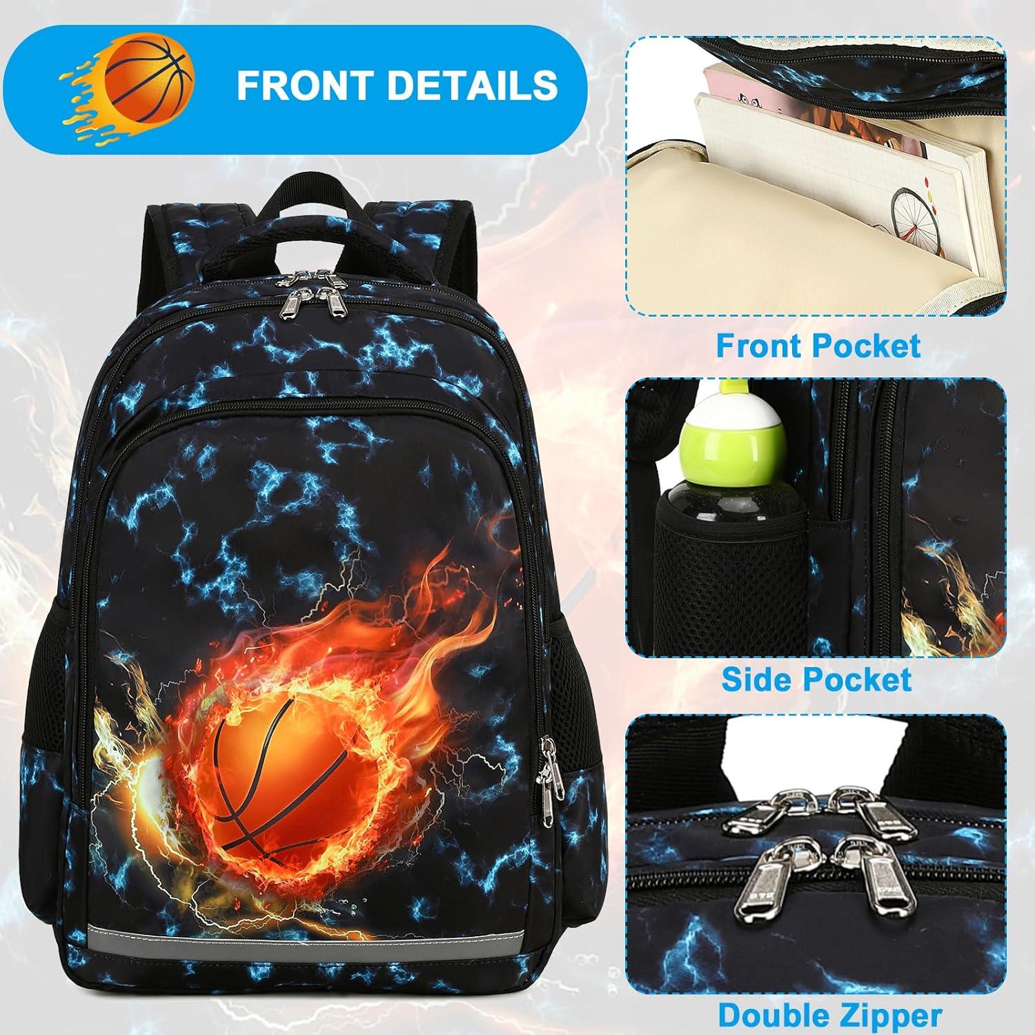 Mochila Escolar LEDAOU para Niños con Caja de Almuerzo 39.62 cm