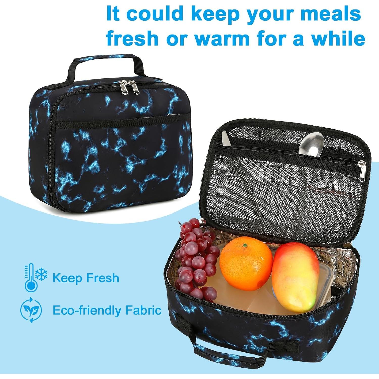 Mochila Escolar LEDAOU para Niños con Caja de Almuerzo 39.62 cm